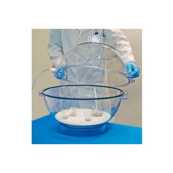 Bel-Art F42029-0000 Techni-Dome Polycarbonate Vacuum Desiccator (1 Gas Port), 2.3 Cu. Ft. F42029-0000 - main